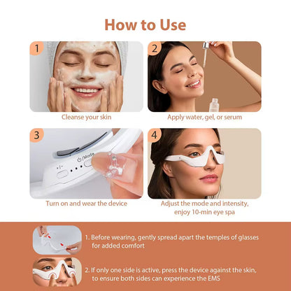 Intelligent Eye Massage Glasses, Relieve Eye Fatigue, Daily Eye Care Device for Students, Home Office Mobile Phone Use